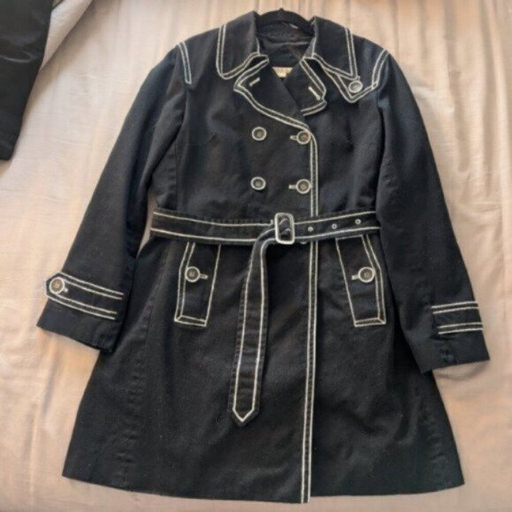 One of a Kind Hand Painted Massini Trench Coat M
